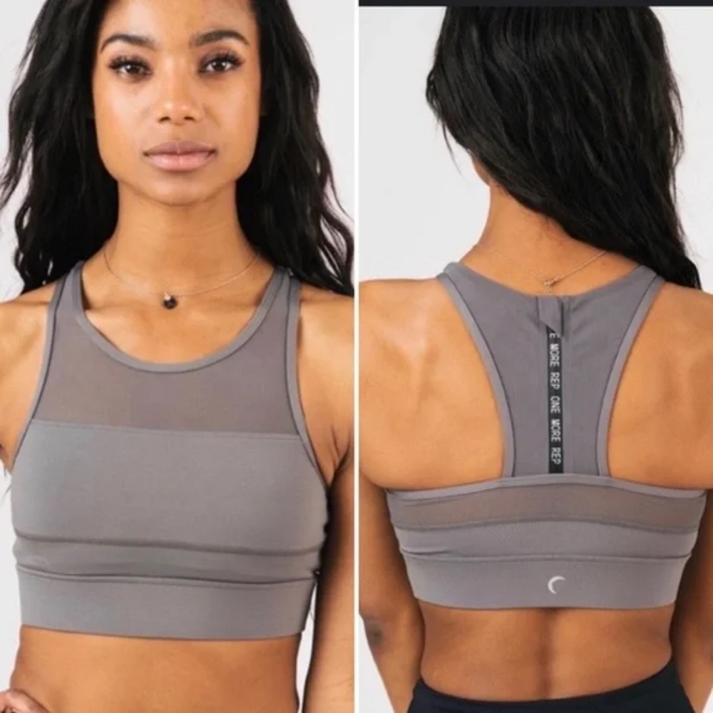 Zyia All Star Pewter high neck sports bra size XS